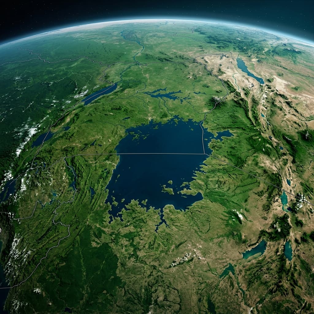 Satellite view of Lake Victoria